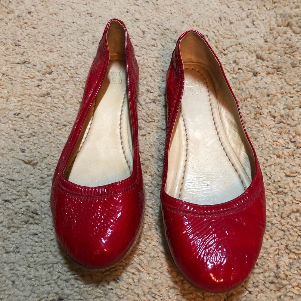 Frye Carson Red Patent Leather Flat